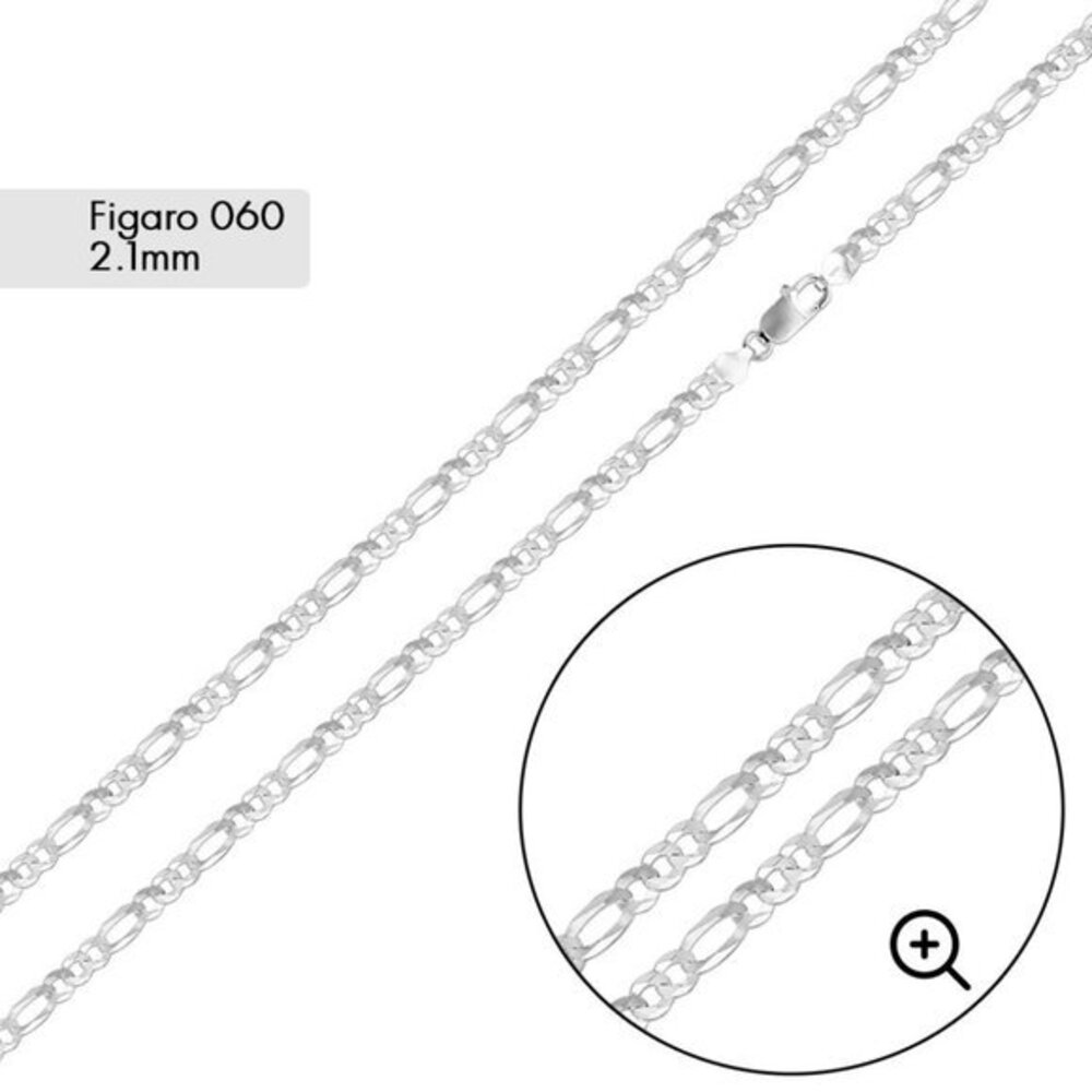 New Sterling Silver 2mm thin Figaro Chain 16 18 20 22 24  inches